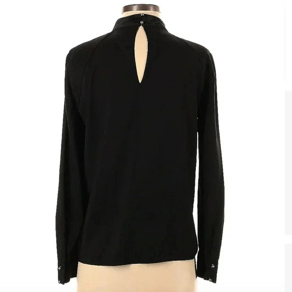 PARKER ✨ Long Sleeve Ruffle Button Up Blouse Black Size XS - Picture 12 of 12